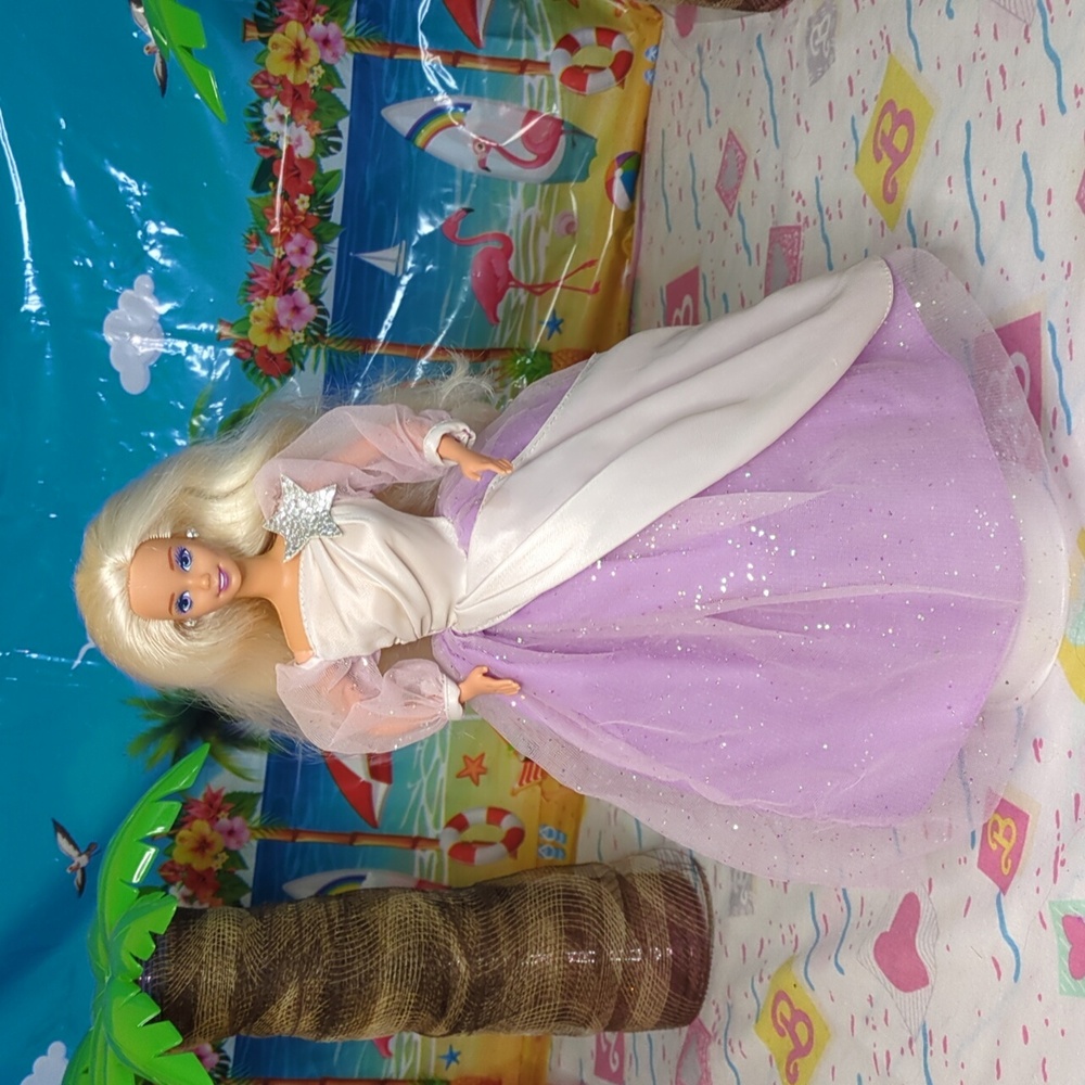 Barbie Doll in Sparkling Purple and White Gown